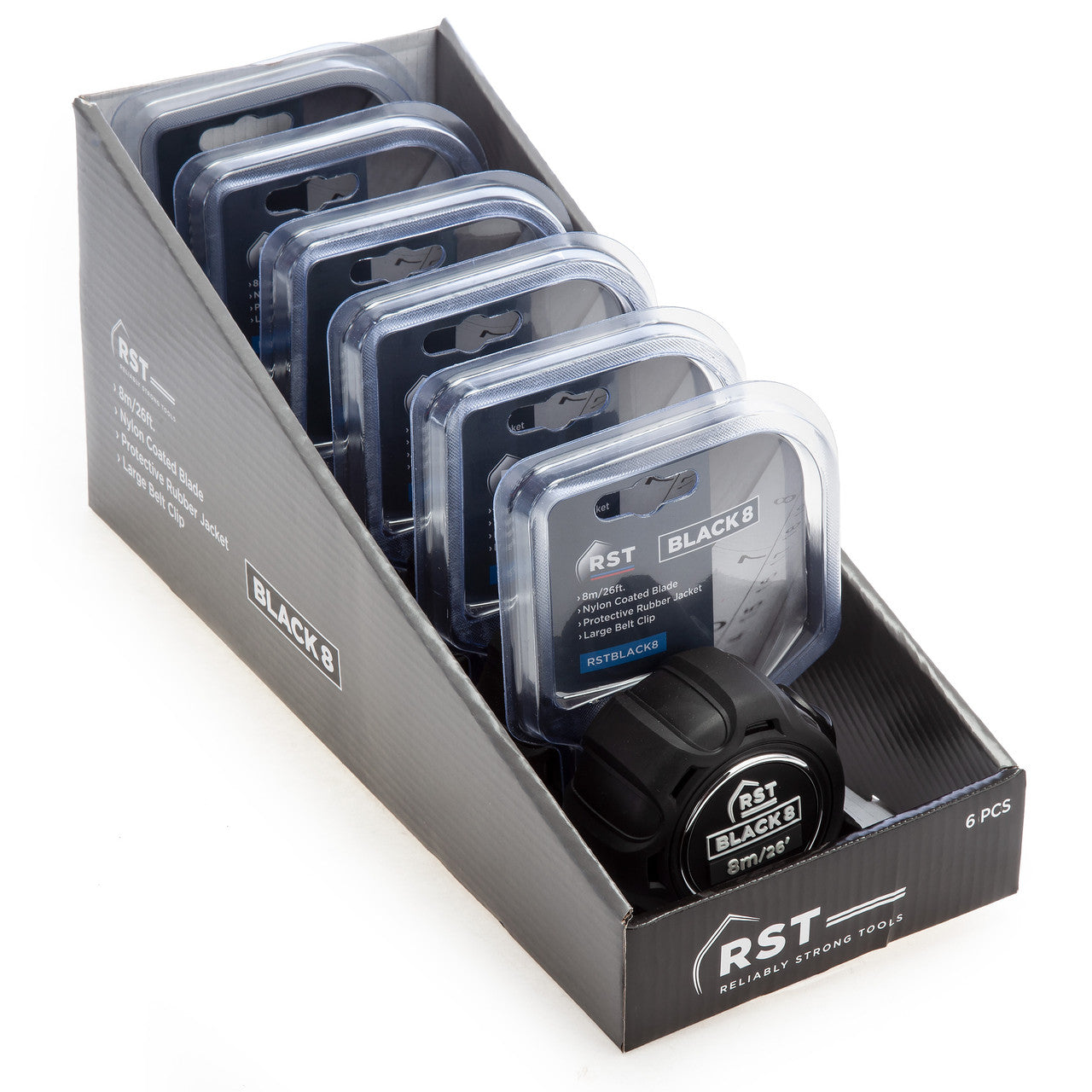 RST BLACK8 Metric Imperial Tape Measure 8m RST-RSTBLACK8