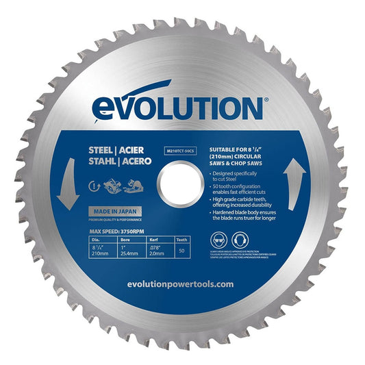 Evolution M210TCT-50CS Circular Saw Blade For Cutting Steel 210 x 25.4mm x 50T