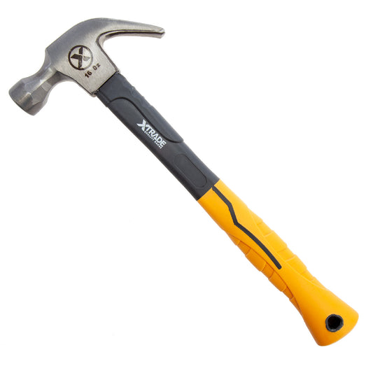 XTrade Claw Hammer with Fibreglass Handle 16oz rubber grip X0900086