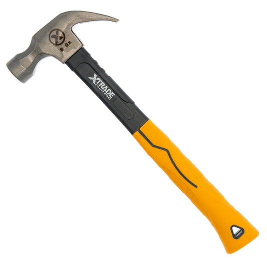 XTrade Claw Hammer With Fibreglass Rubber Grip Handle 8oz X0900085