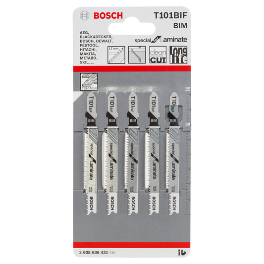 Bosch Special Jigsaw Blades for Laminate 5 Pack T101BIF