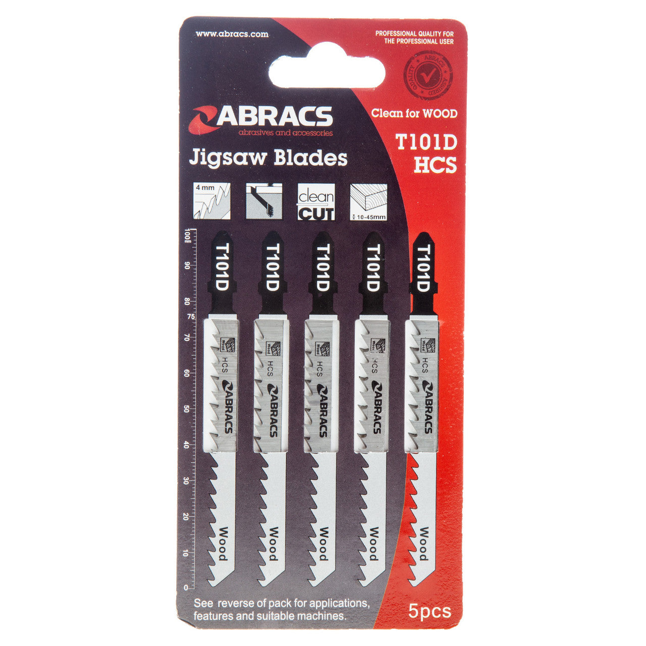Abracs Jigsaw Blades for Wood 5 Pack T101D
