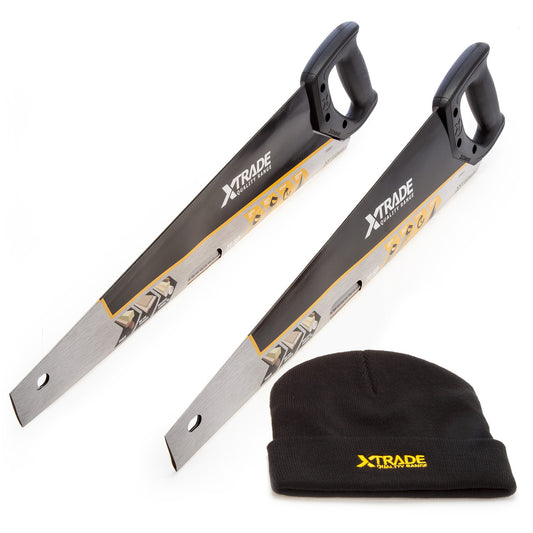 XTrade Two Hardpoint Hand Saws 22″ With Free Beanie Hat 3 Piece Set X0900097