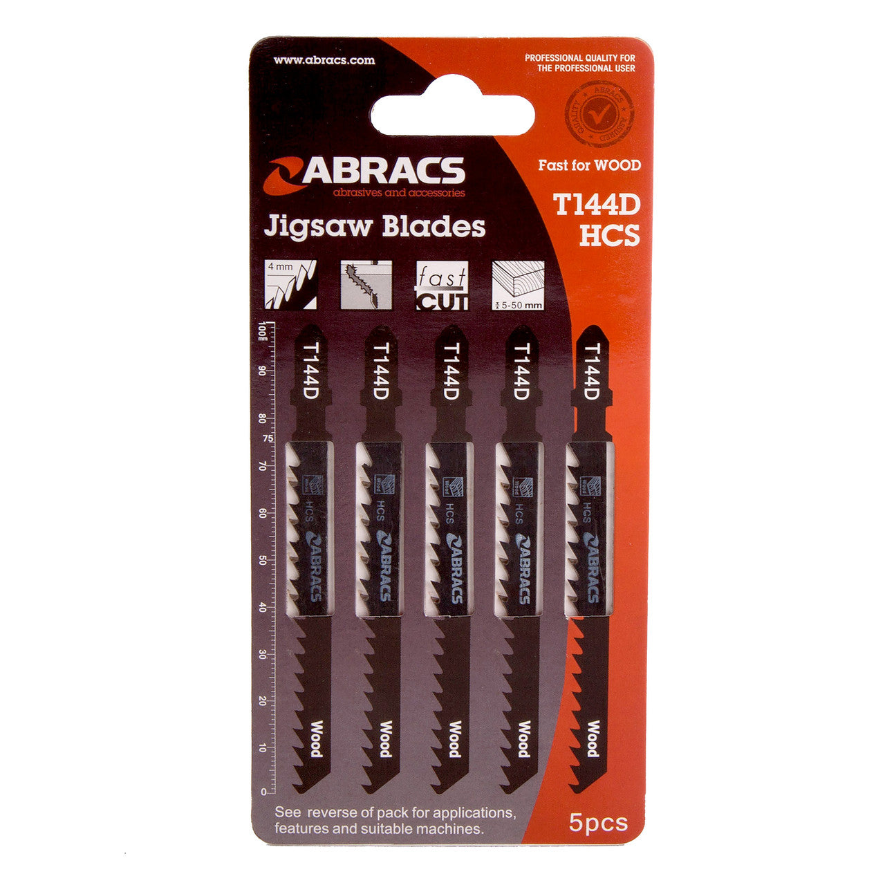 Abracs Jigsaw Blades for Wood 5 Pack T144D