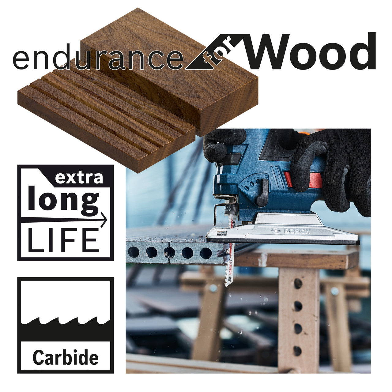 Bosch Expert for Hardwood Fast Jigsaw Blades 3 Pack T144DHM