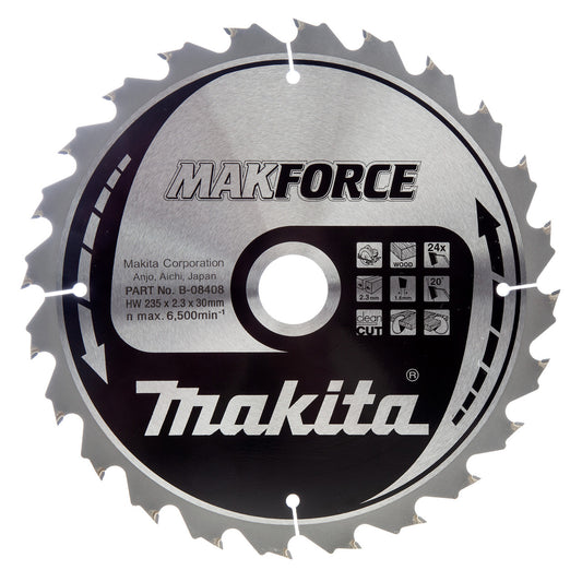 Makita MAKFORCE TCT Circular Saw Blade for Wood 235 x 30mm x 24T B-08408