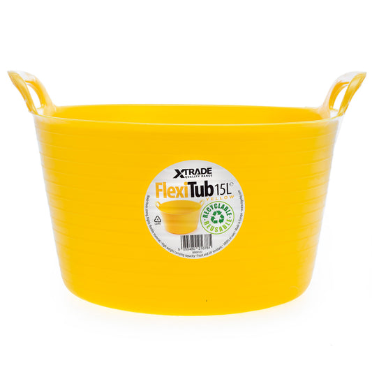 XTrade FlexiTub Yellow 15L Plastic With Handles X0900122