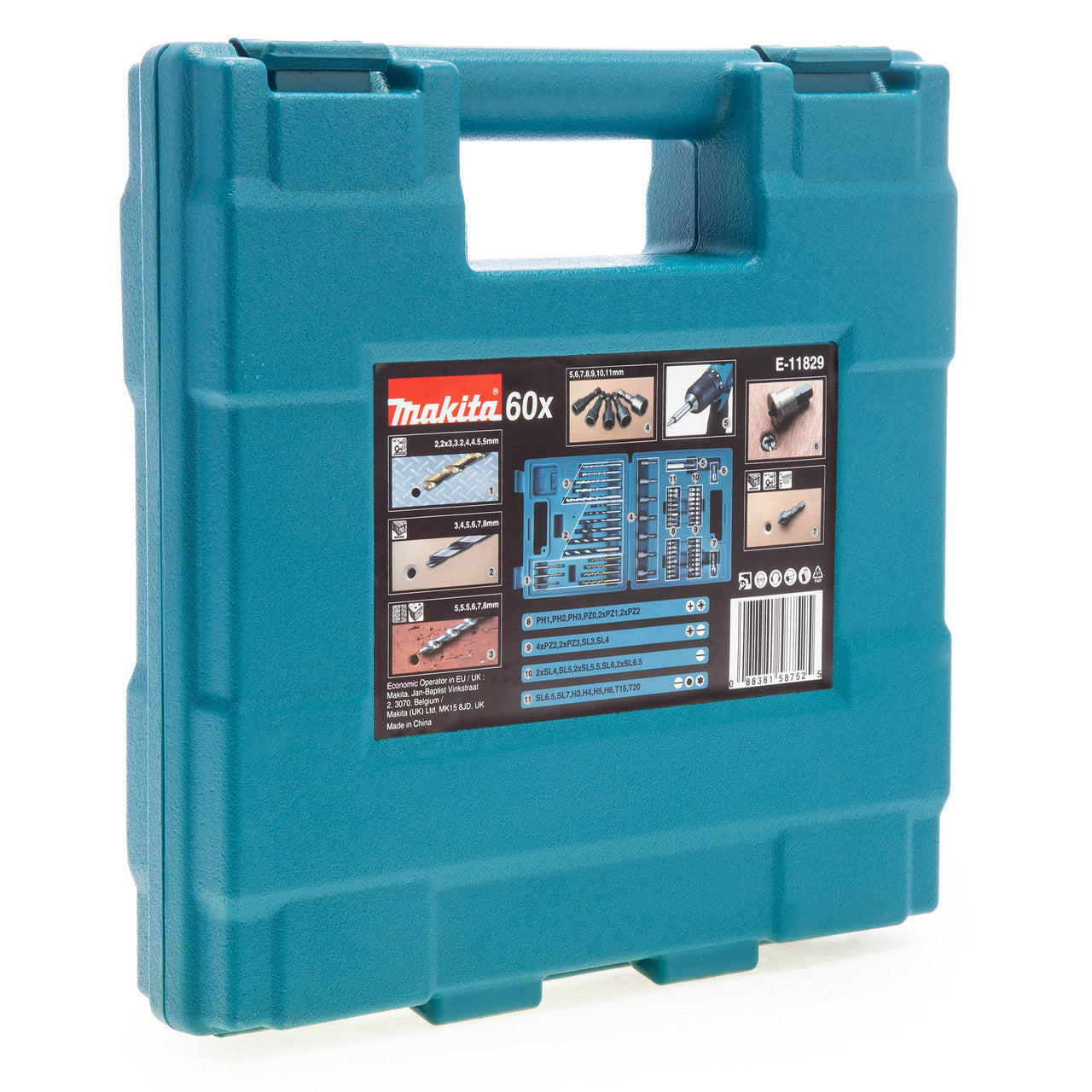 Makita Drill & Screwdriver Bit Set 60 Piece Wood Metal Masonry E-11829