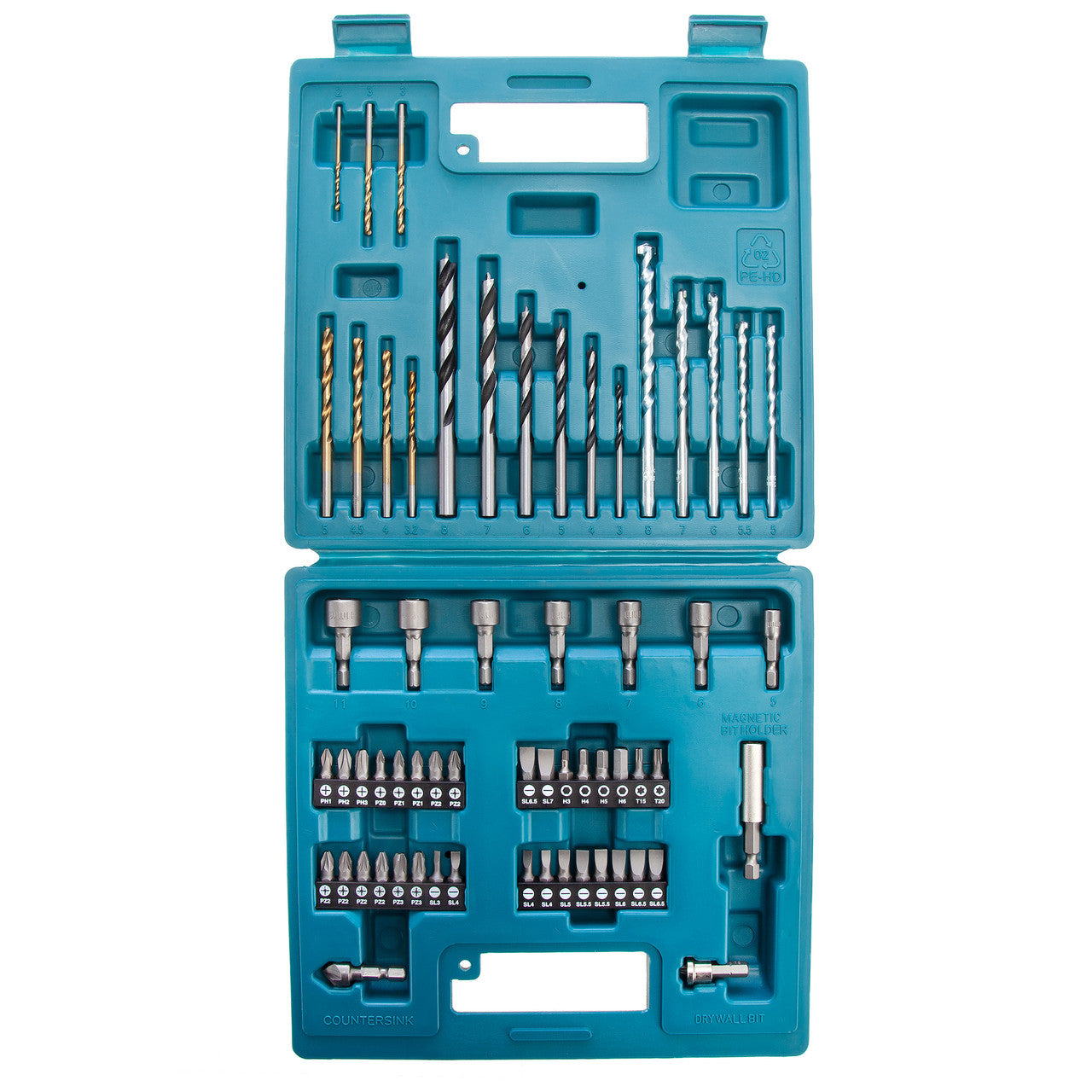 Makita Drill & Screwdriver Bit Set 60 Piece Wood Metal Masonry E-11829
