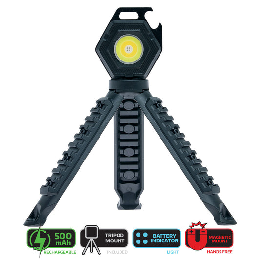 LitezAll Compact Work Light with Tripod 500 Lumens 4 Hour Run Time 26215