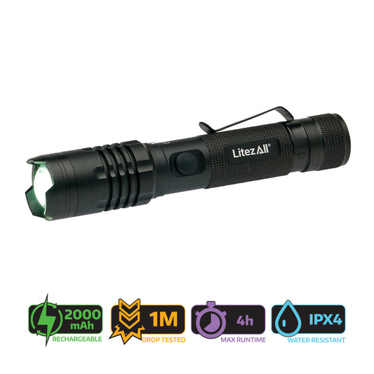 LitezAll Rechargeable Tactical Torch with Power Bank 1000 Lumens 22668