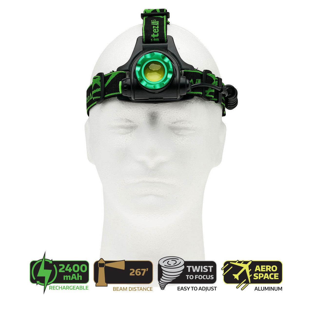 LitezAll Rechargeable Head Torch 1300 Lumens COB LED Technology 25188