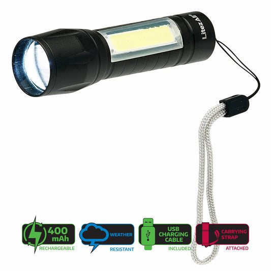 LitezAll Mini Rechargeable Torch and Task Light 120 Lumens Lithium Ion 24556