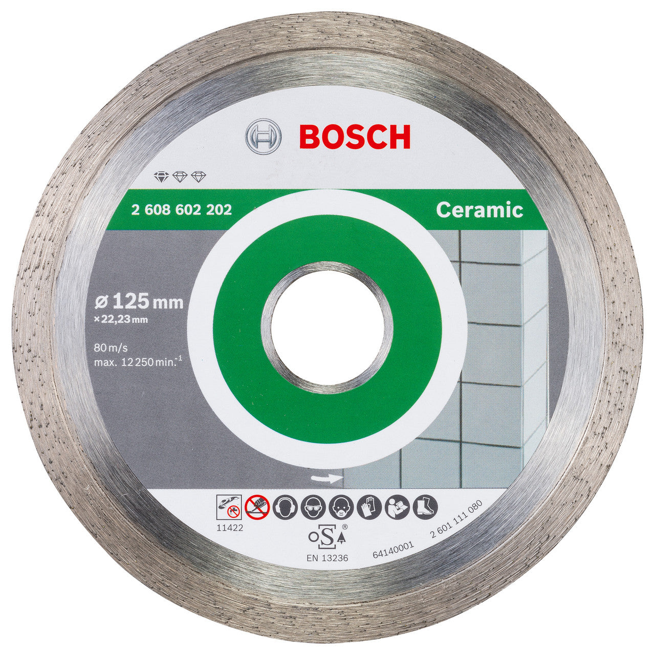 Bosch Ceramic Diamond Cutting Disc 125mm 1.6mm Cutting Width 2608602202