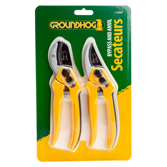 Groundhog Anvil & Bypass Secateurs 2 Piece Cutting capacity 5/8” 16mm G1300001