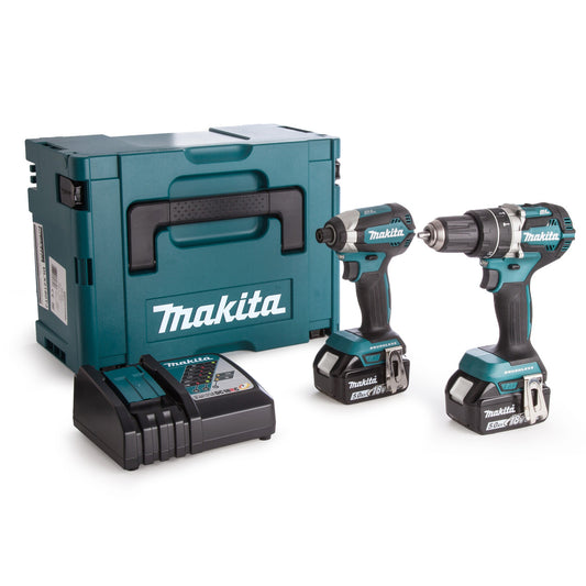 Makita 18V Combi Drill & Impact Driver Twin Pack 2 x 5.0Ah Batteries DLX2180TJ