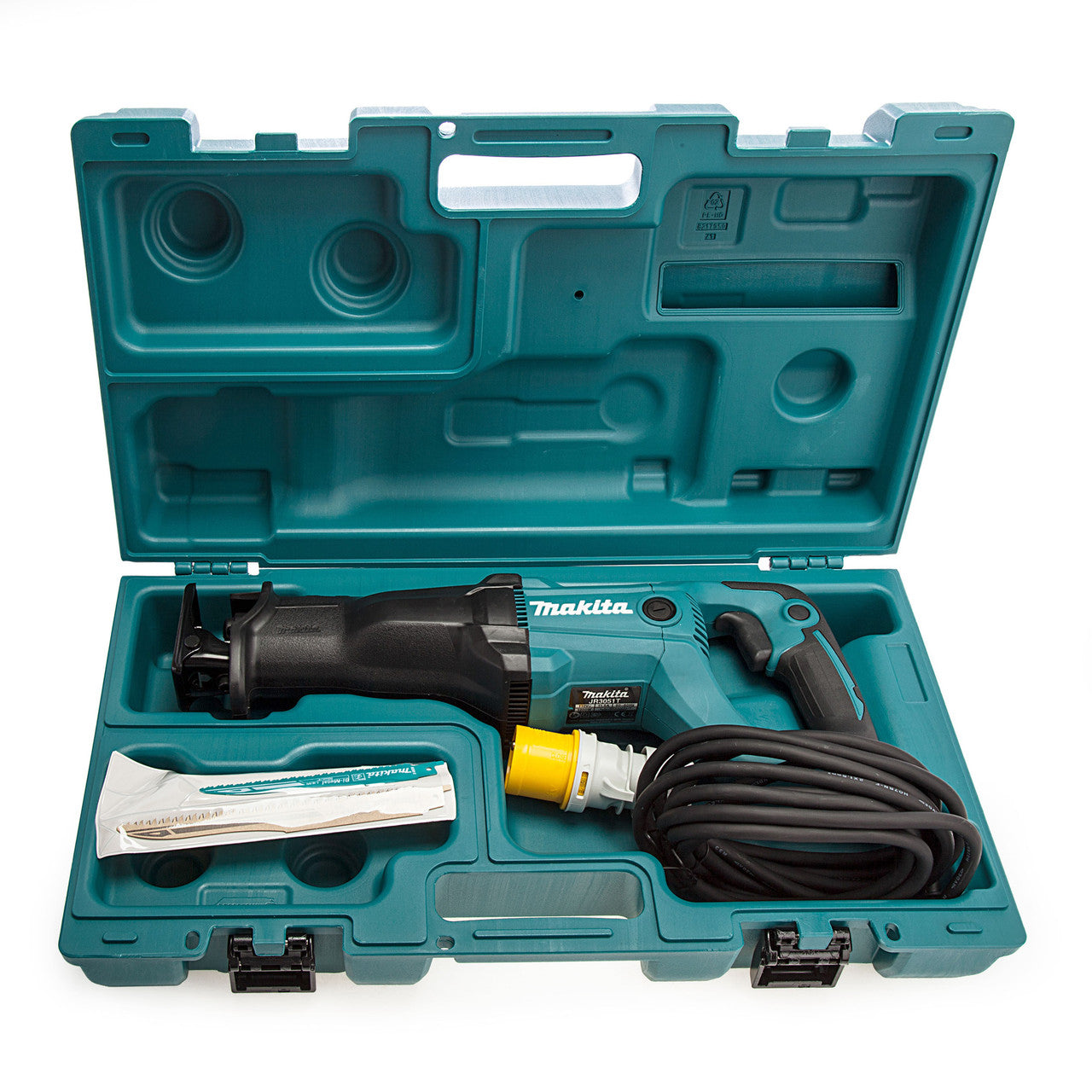 Makita Reciprocating Saw 110V 1200W 3 Blades & Carry Case Cap 255mm JR3051TK