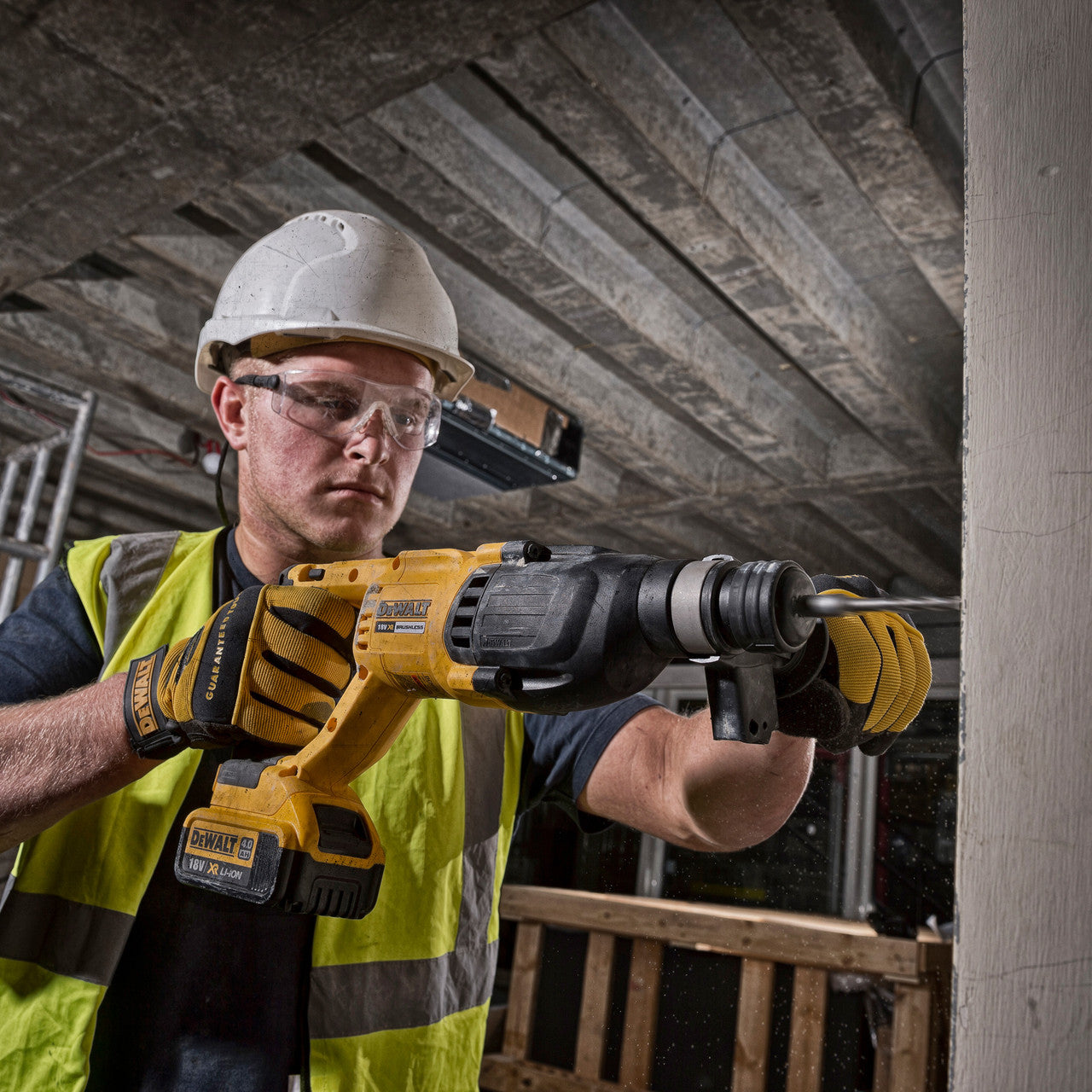 Dewalt DCK2071P2T 18V Combi Drill & SDS Plus Drill Twin Pack (2 x 5.0Ah Batteries) In TSTAK Box