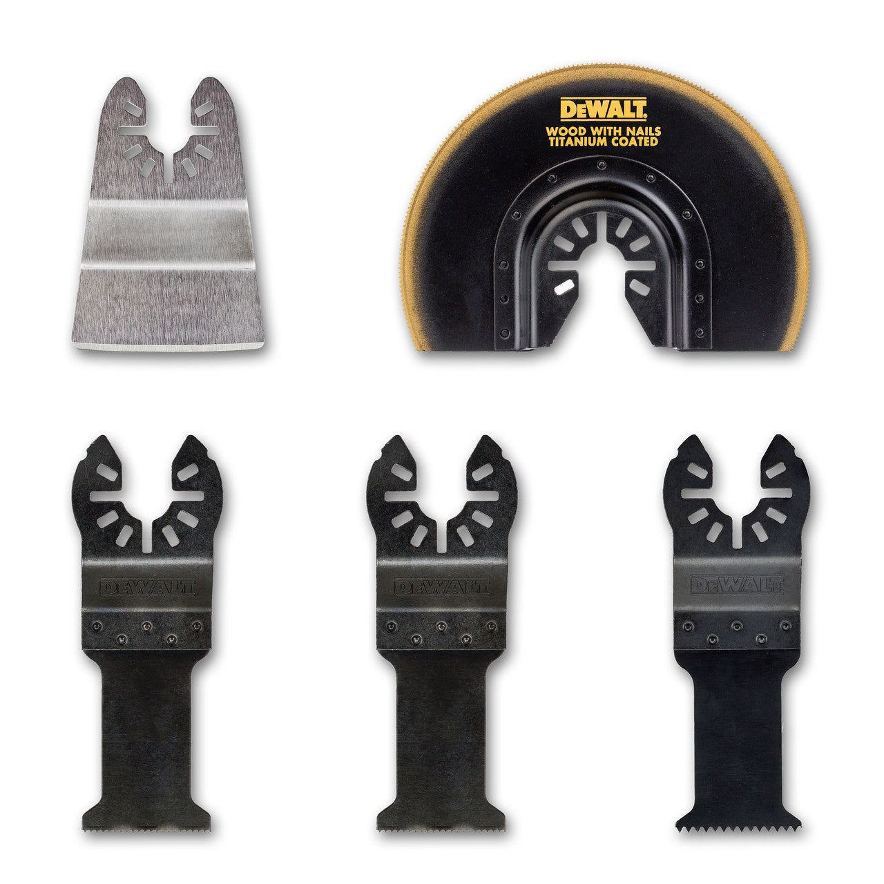Dewalt Multi-Tool Accessory Set in Tough Case 5 Pc Wood Nails Sealants DT20715