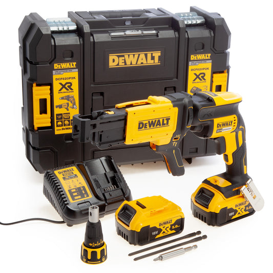 Dewalt 18V Brushless Collated Drywall Screwdriver 2 x 5.0Ah Batteries DCF620P2K