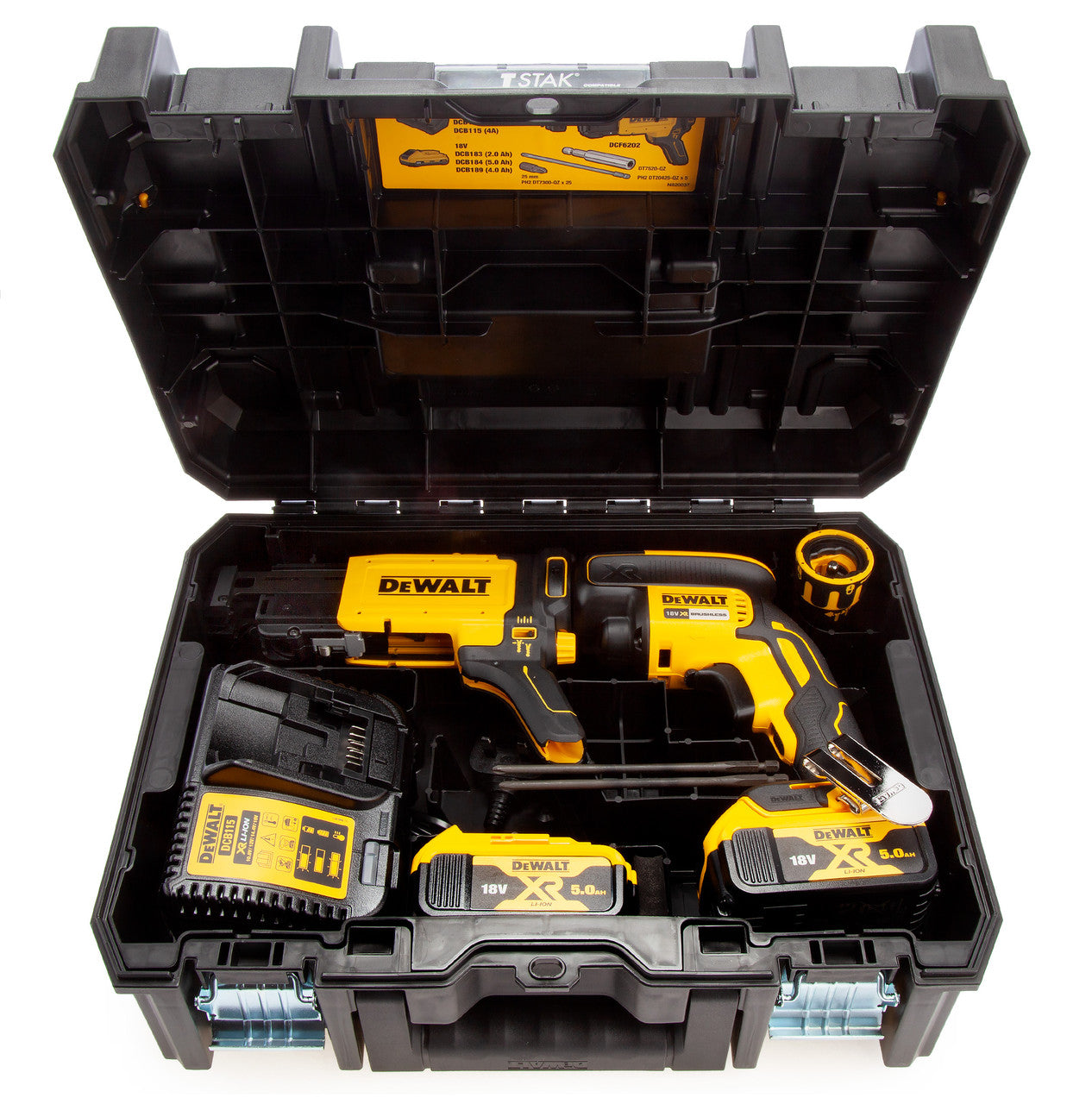 Dewalt 18V Brushless Collated Drywall Screwdriver 2 x 5.0Ah Batteries DCF620P2K