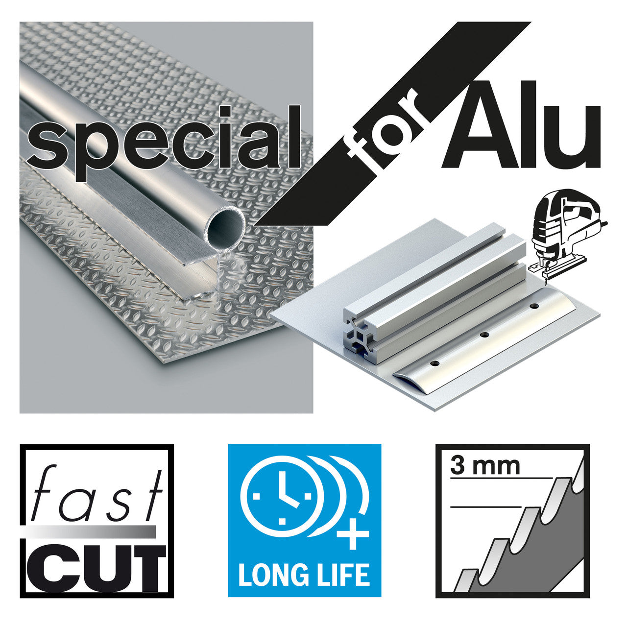 Bosch Special Jigsaw Blades for Aluminium 5 Pack T127D