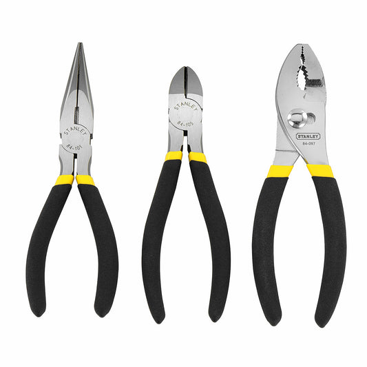 Stanley Plier Set 3 Piece Combination Longnose And Diagonal Cutter 0-84-114