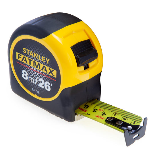 Stanley FatMax BladeArmor Tape Measure 26ft 8m Width 32mm 0-33-726