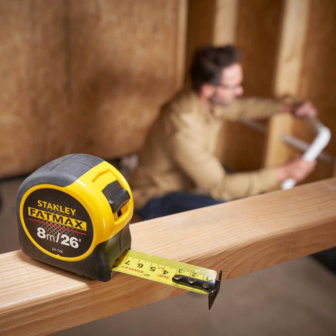 Stanley FatMax BladeArmor Tape Measure 26ft 8m Width 32mm 0-33-726