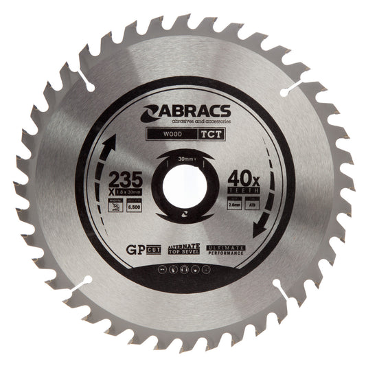 Abracs TCT Circular Saw Blade for Wood 235 x 30mm x 40T TCT23540