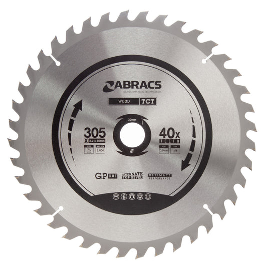 Abracs TCT Circular Saw Blade for Wood 305 x 30mm x 40T TCT30540