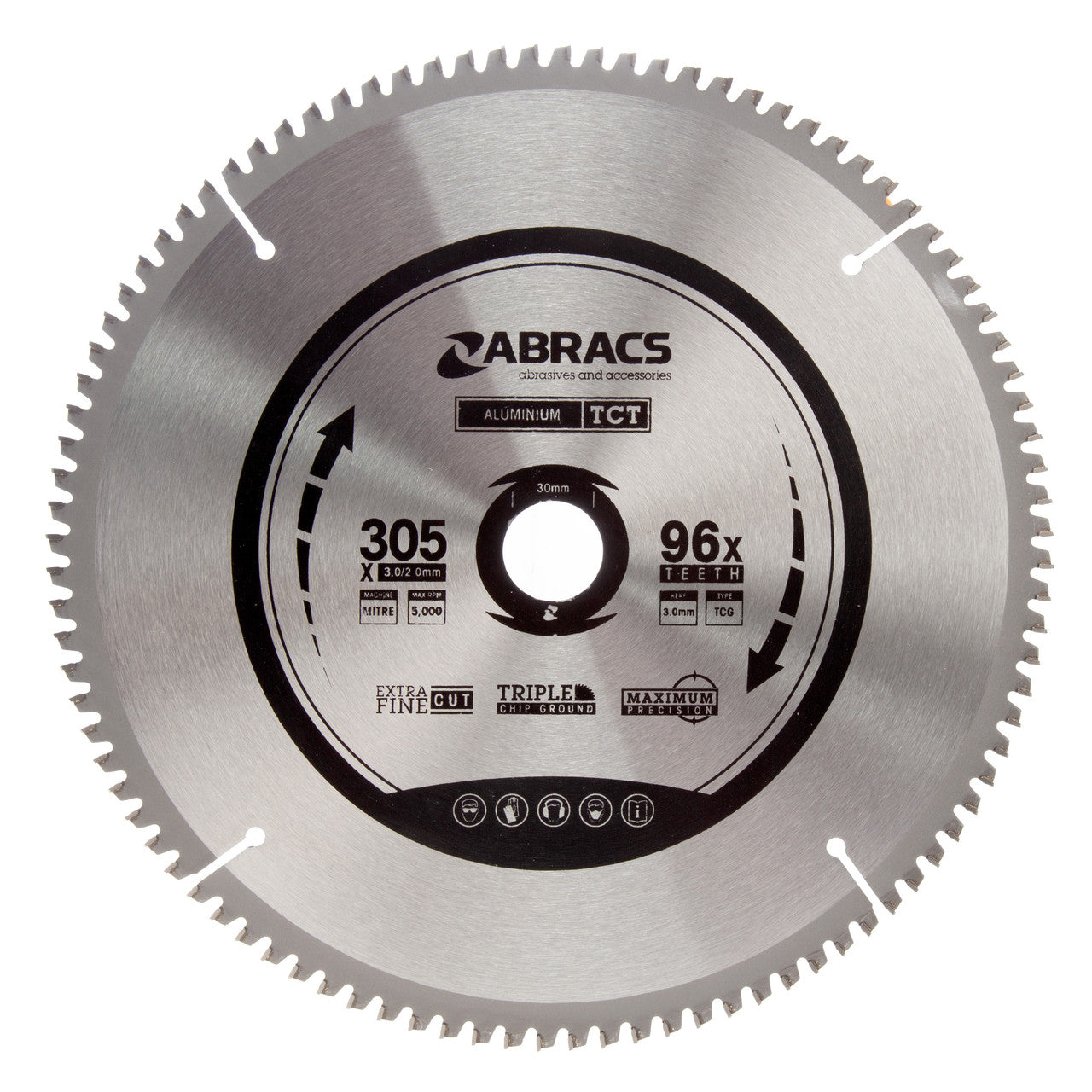 Abracs TCT Circular Saw Blade for Aluminium 305 x 30mm x 96T TCTA30596
