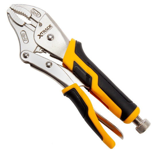 XTrade 10" 225mm Curved Jaw Locking Pliers Comfort Grip Quick Release X0900204