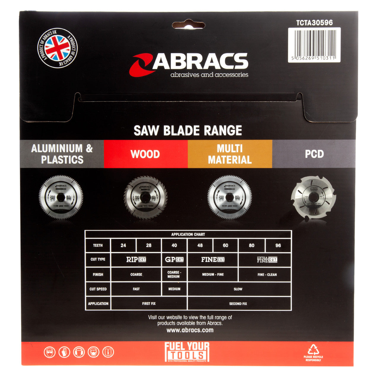 Abracs TCT Circular Saw Blade for Aluminium 305 x 30mm x 96T TCTA30596
