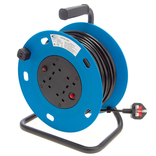 Connexion Cable Reel 1.25mm 13 Amp 50 Metres 4x Sockets 240V 8425