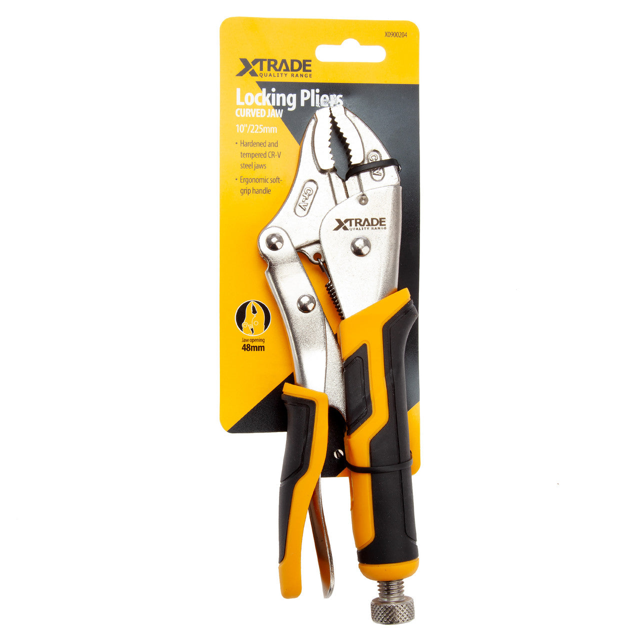 XTrade 10" 225mm Curved Jaw Locking Pliers Comfort Grip Quick Release X0900204