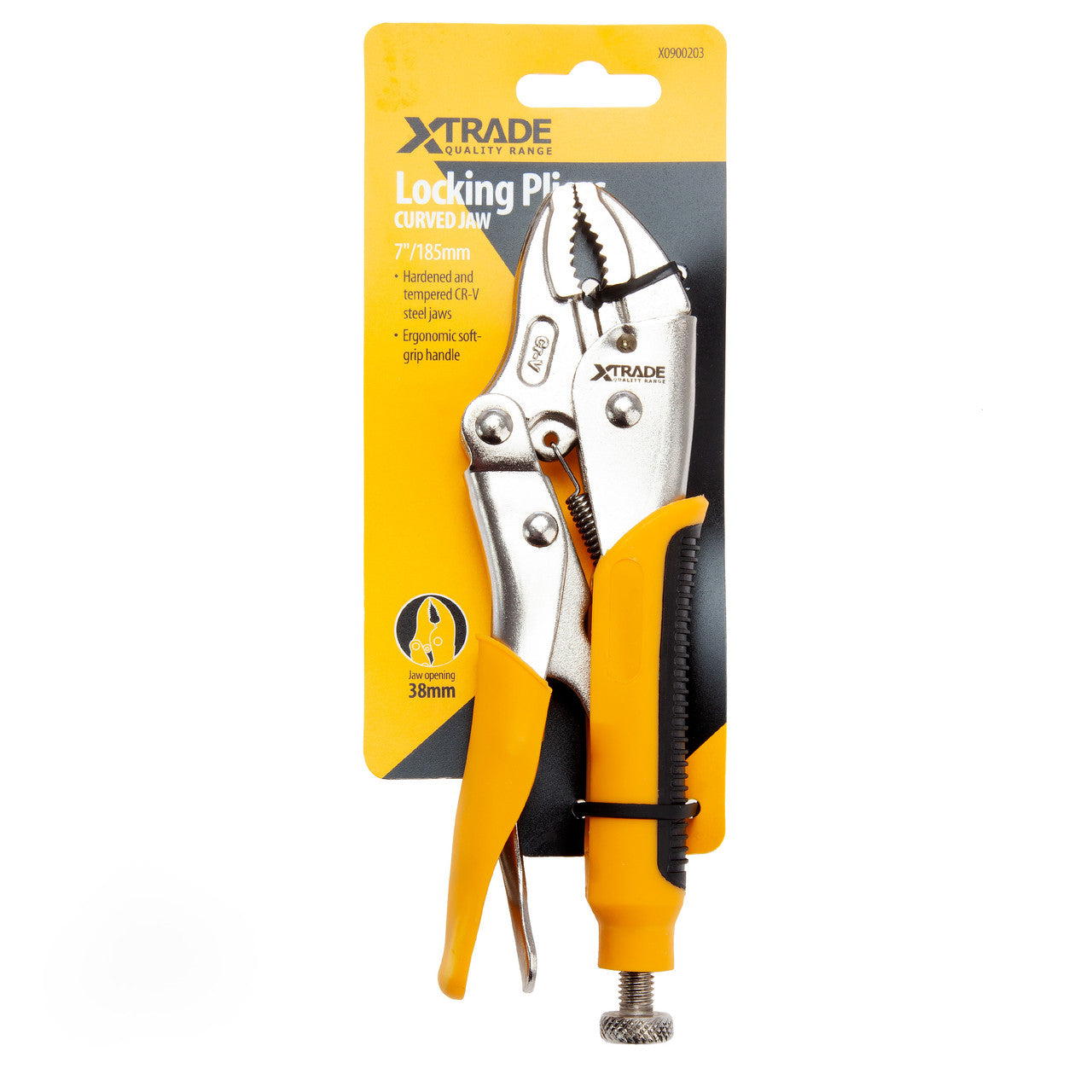 XTrade 7" 185mm Curved Jaw Locking Pliers Comfort Grip Quick Release X0900203