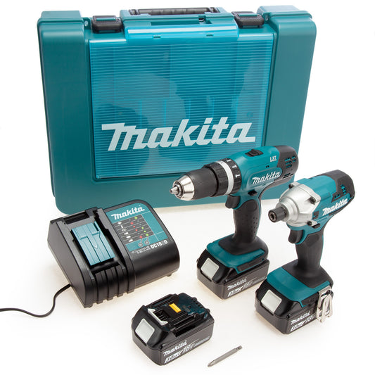 Makita 18V LXT 2 Piece Combi Drill Impact Driver 3 x 3.0Ah Batteries DLX2336SF3