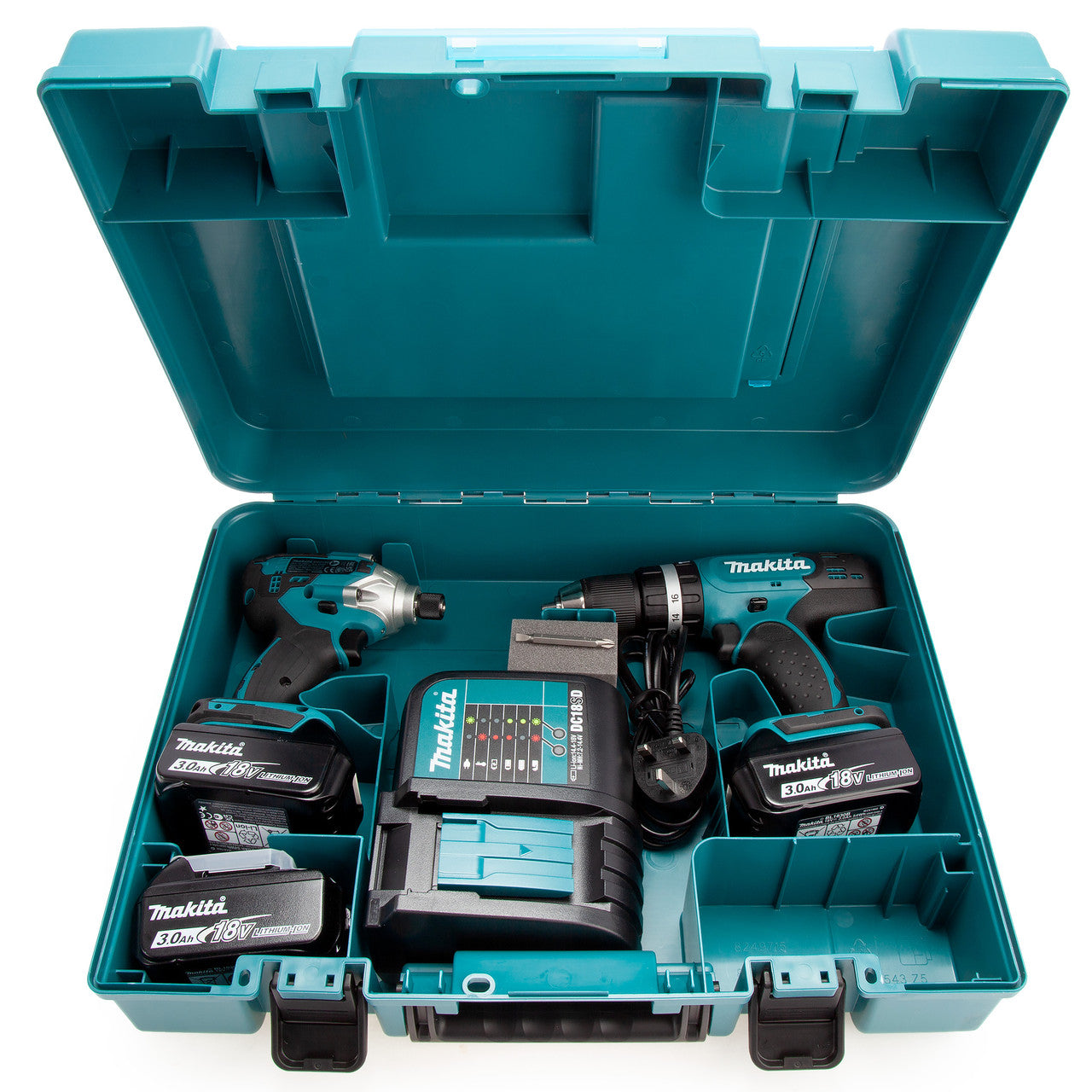 Makita 18V LXT 2 Piece Combi Drill Impact Driver 3 x 3.0Ah Batteries DLX2336SF3