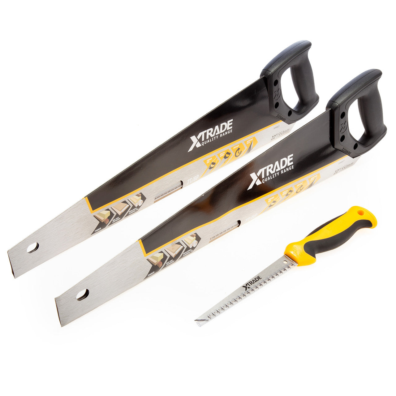XTrade X0900091 Hand Saw Pack 2 x 550mm (22") + Jab Saw 150mm (6")