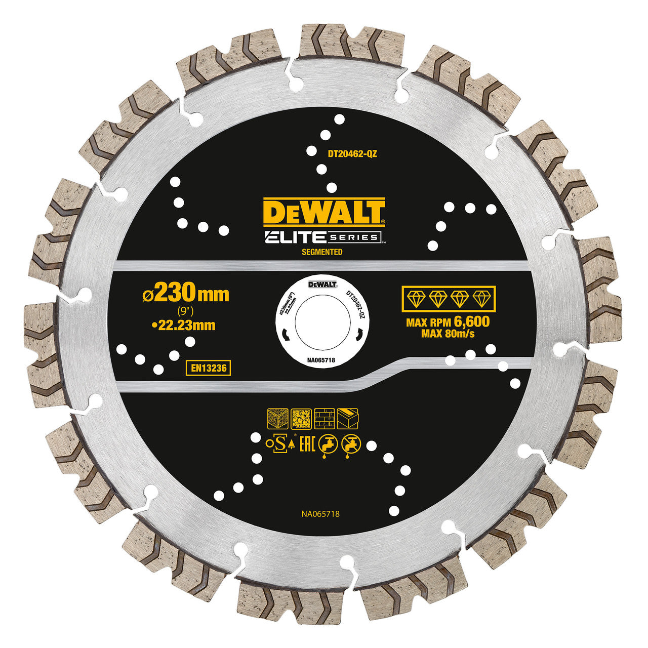 Dewalt ELITE Diamond Segmented Masonry Cutting Wheel 230mm x 22.23mm DT20462