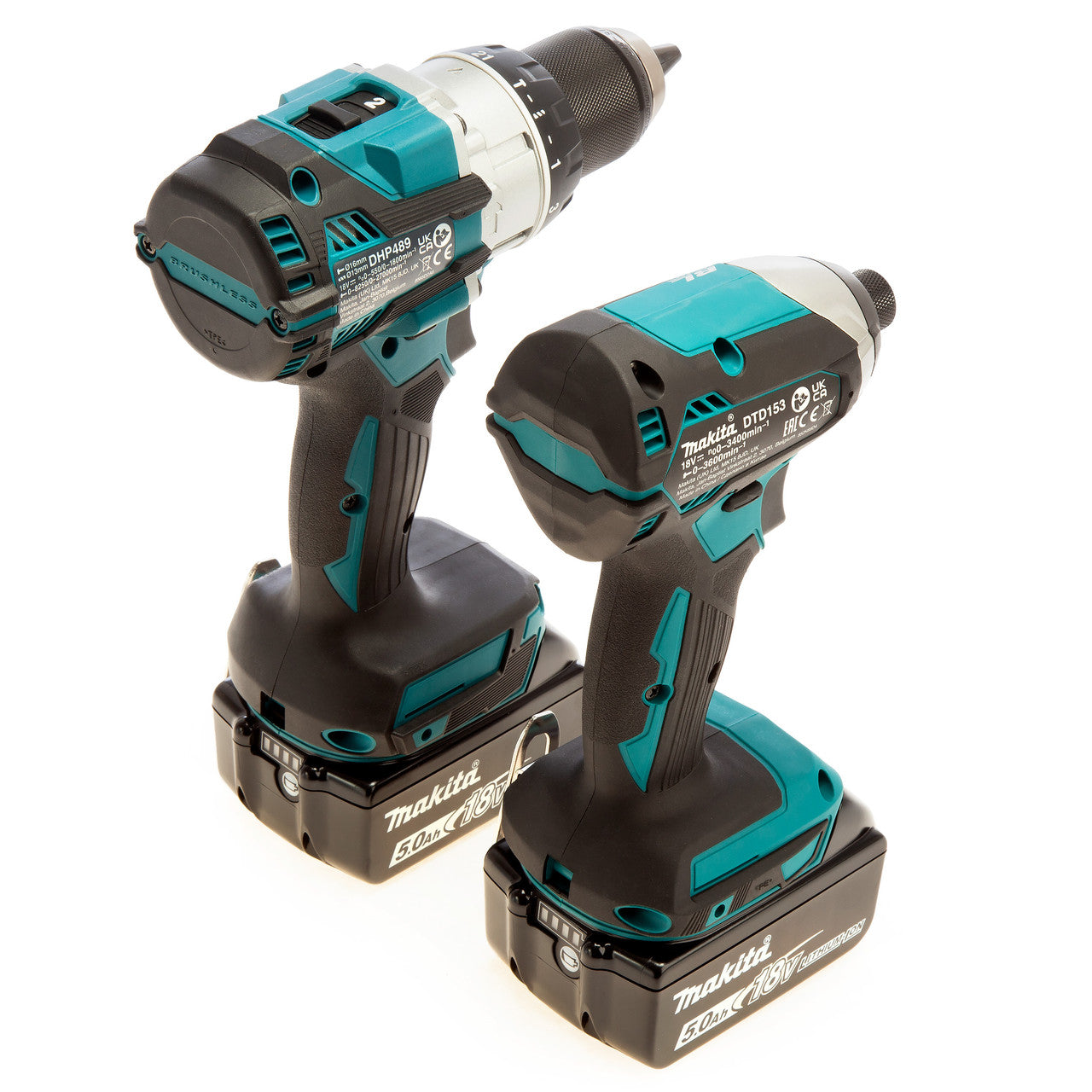 Makita 18V LXT Impact Driver Combi Drill Twin Pack 2 x 5.0Ah Batteries DLX2507TJ