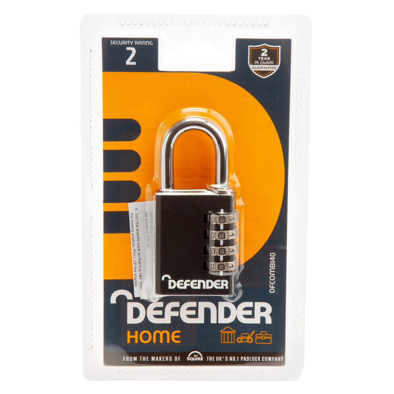 Henry Squire Defender Combination Padlock 40mm DFCOMBI40