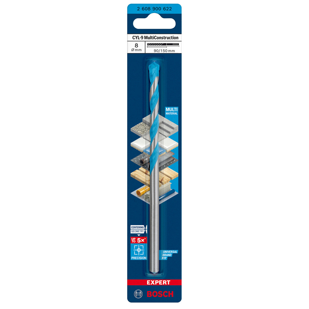Bosch CYL-9 Multi Construction Drill Bit 8.0 x 90 x 150mm 2608900622
