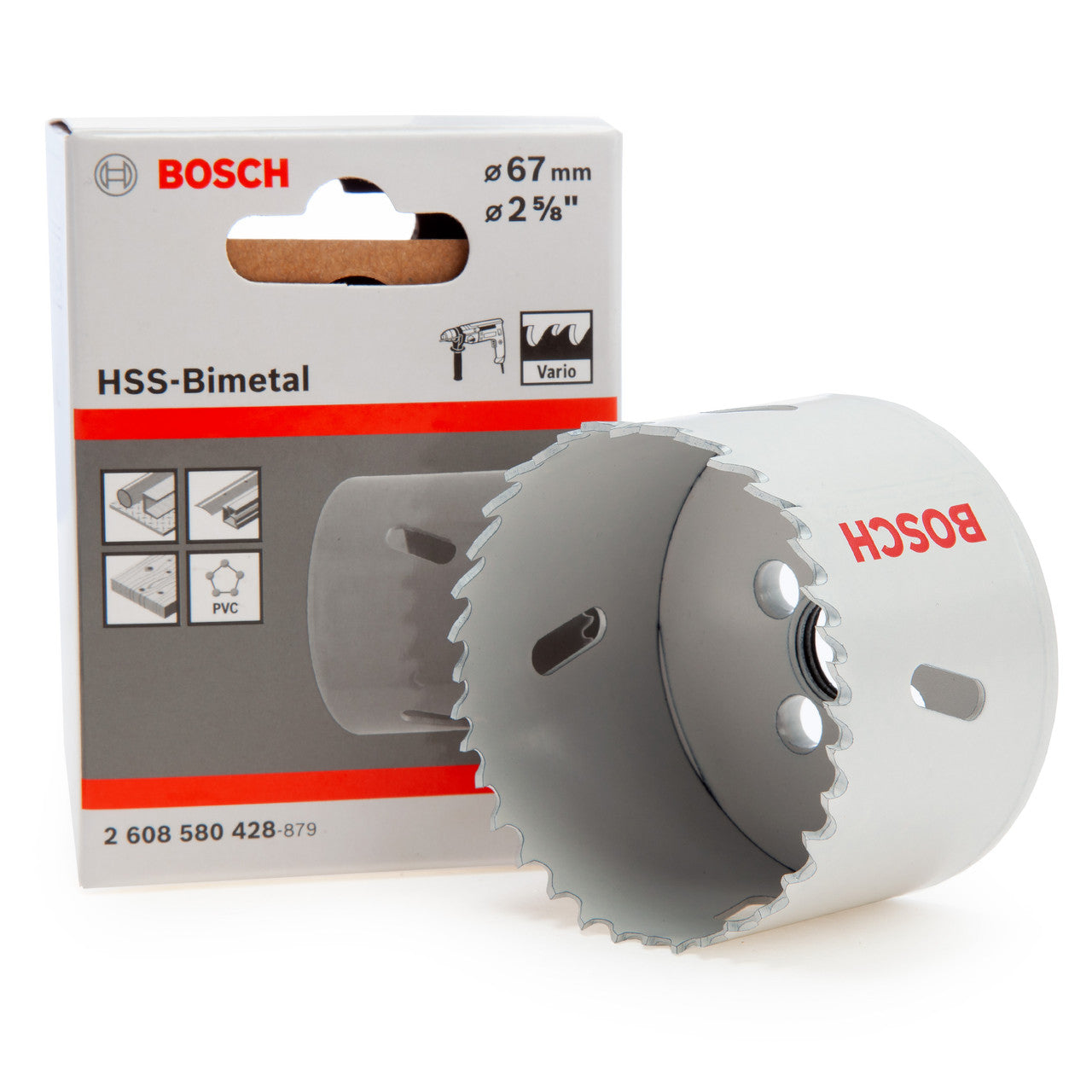 Bosch HSS-Bimetal Hole Saw 2. 5/8" 67mm Diameter 8% Cobalt 2608580428