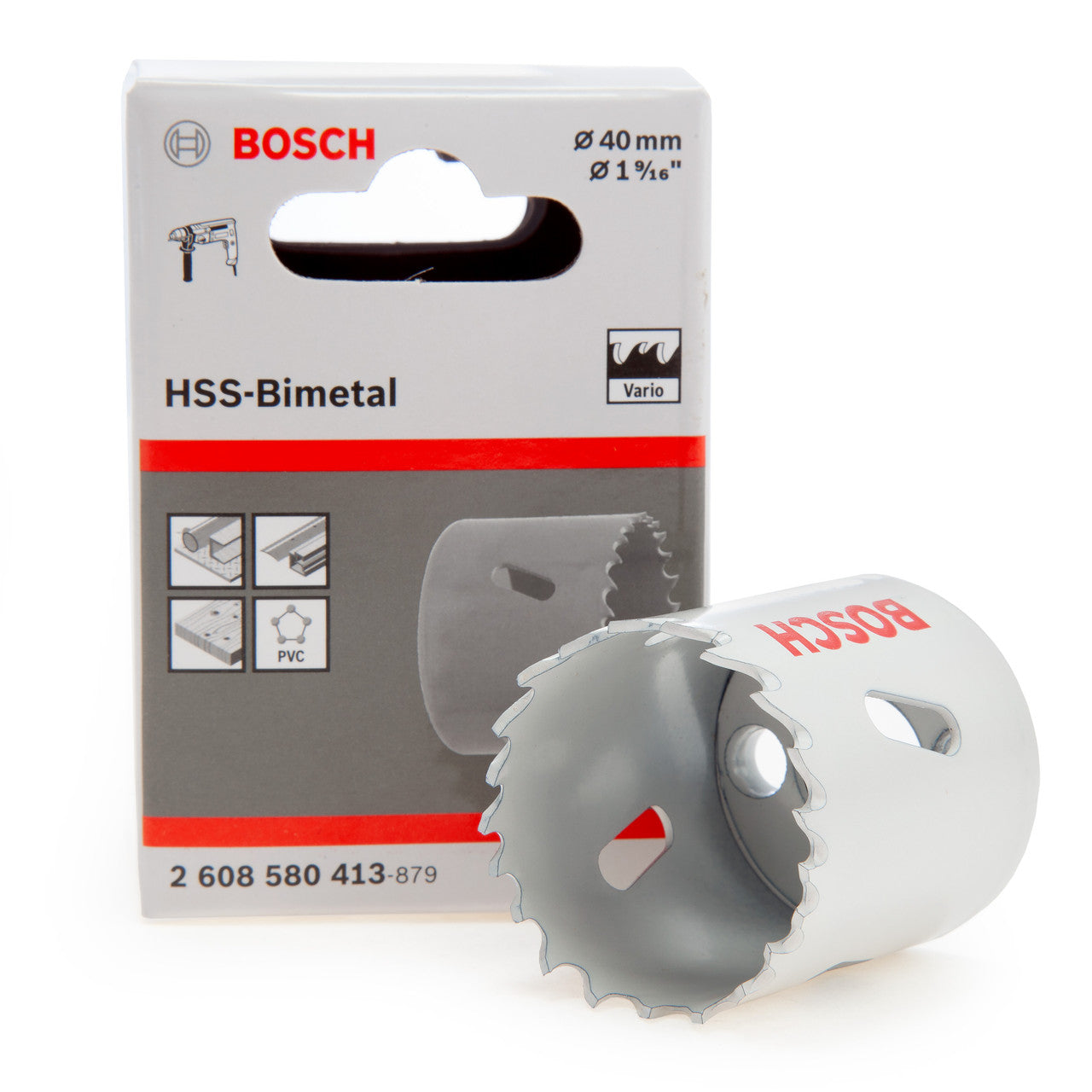 Bosch 2608580413 HSS-Bimetal Hole Saw 1. 9/16in - 40mm Diameter