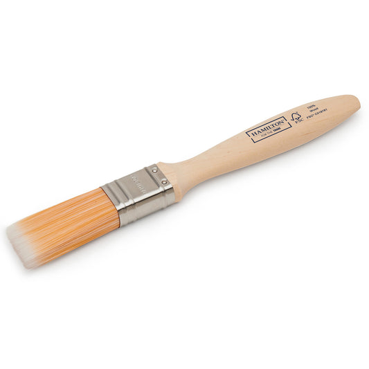 Hamilton Trade Fine Tip Flat Paint Brush 1 Inch Synthetic Filament 3101001-10