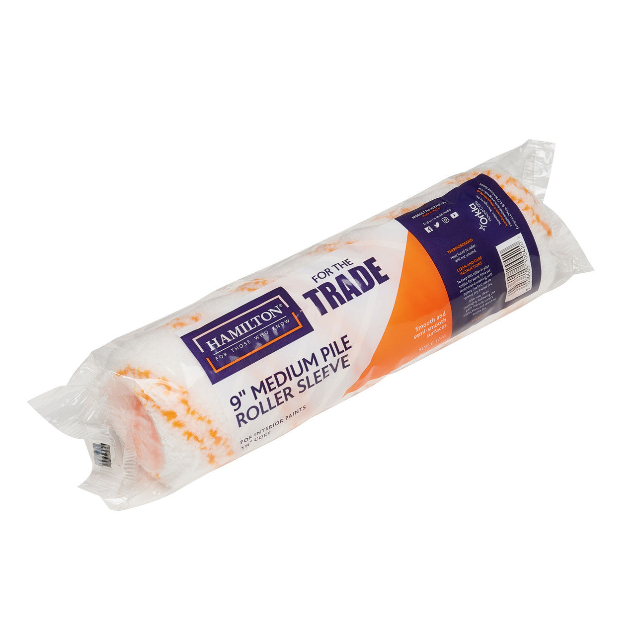 Hamilton Trade Medium Pile Roller Sleeve 9" Reduced Spatter 3281101-90