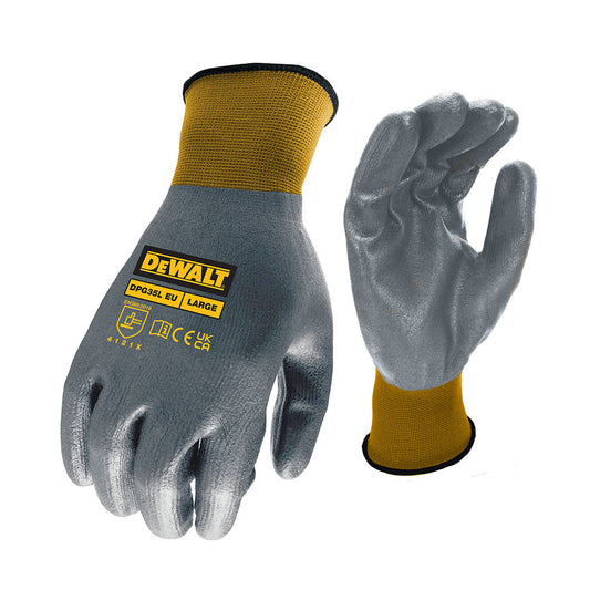 Dewalt Fully Dipped Water Resistant Work Gloves Large DPG35L EU