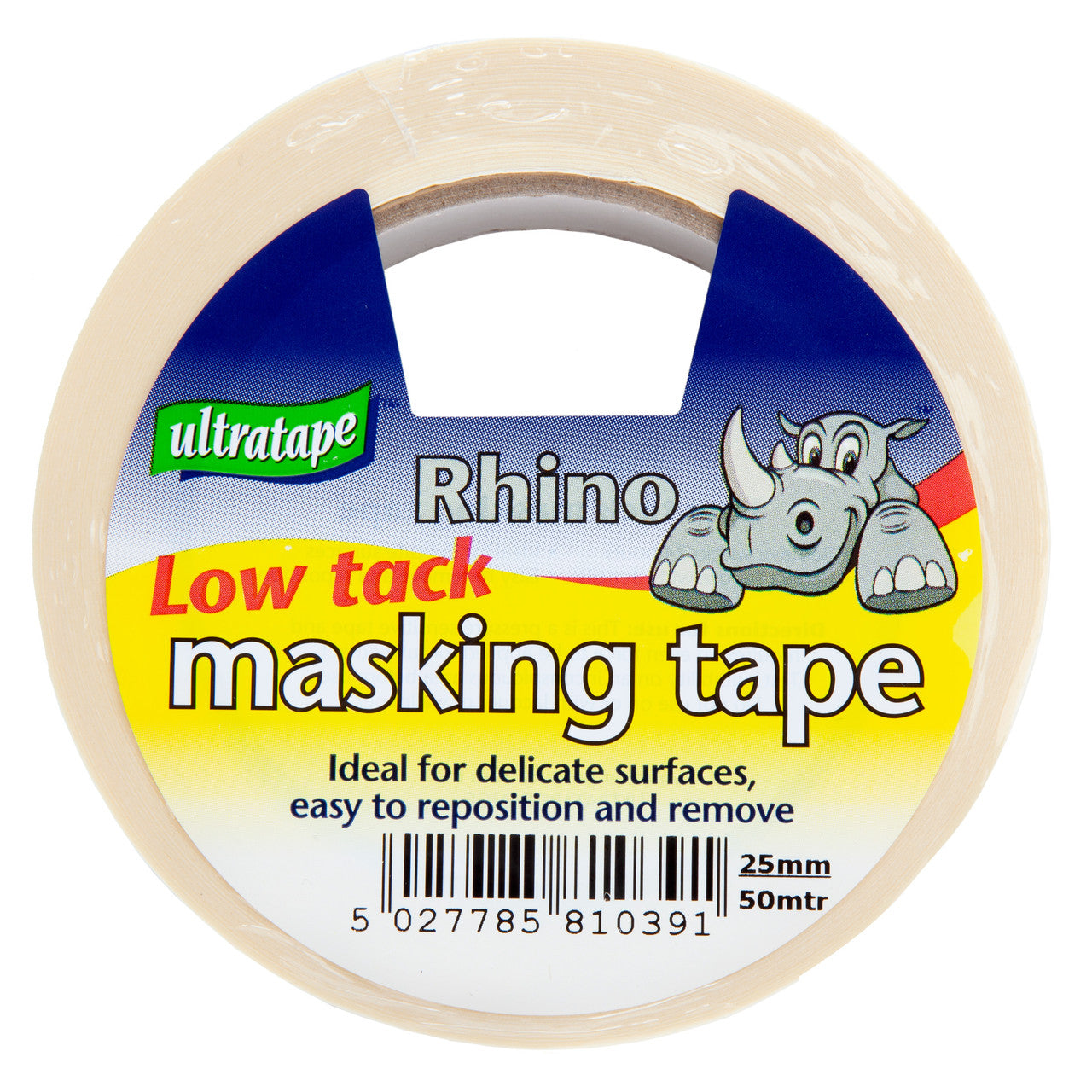 Ultratape Rhino Low Tack Masking Tape 25mm x 50m General Purpose 00572550RH